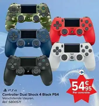 Carrefour Controller dual shock 4 black ps4 aanbieding