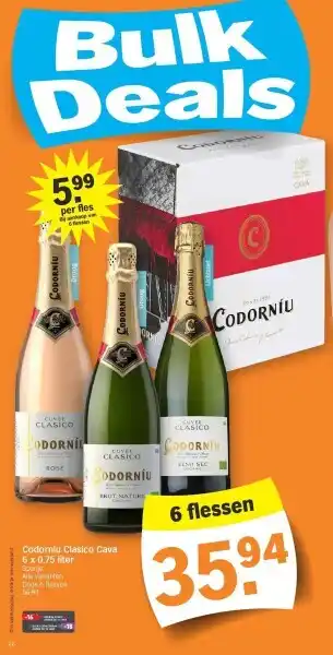 Albert Heijn Codorníu Clasico Cava 6 x 0.75 liter aanbieding