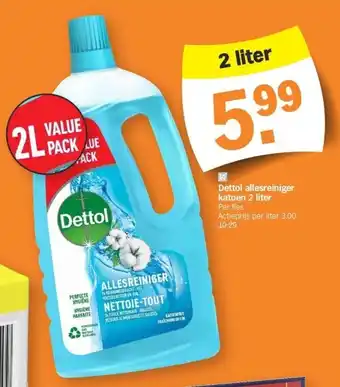 Albert Heijn Dettol allesreiniger katoen 2 liter aanbieding