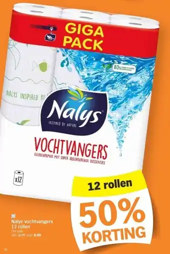 Albert Heijn Nalys vochtvangers 12 rollen aanbieding