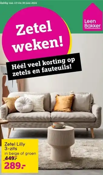 Leen Bakker Zetel Lilly 3-zits aanbieding