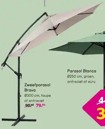 Leen Bakker Zweefparasol Brava aanbieding