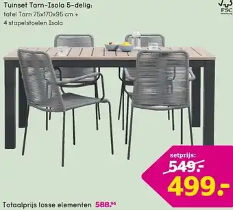 Leen Bakker Tuinset Tarn-Isola 5-delig: aanbieding