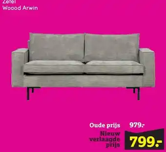 Leen Bakker Zetel Woood Arwin aanbieding
