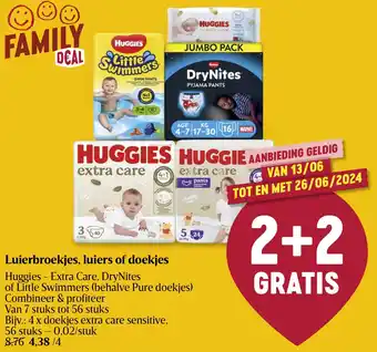 Delhaize Huggies Luierbroekjes, luiers of doekjes aanbieding