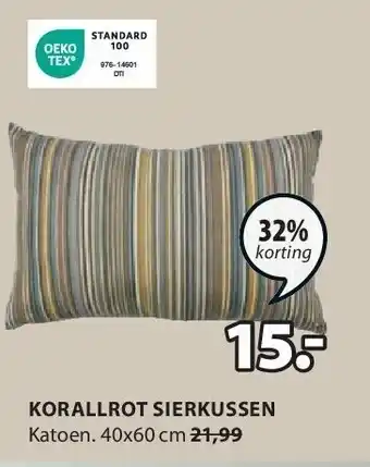 Jysk KORALLROT SIERKUSSEN aanbieding