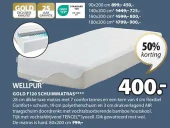 Jysk GOLD F120 SCHUIMMATRAS aanbieding