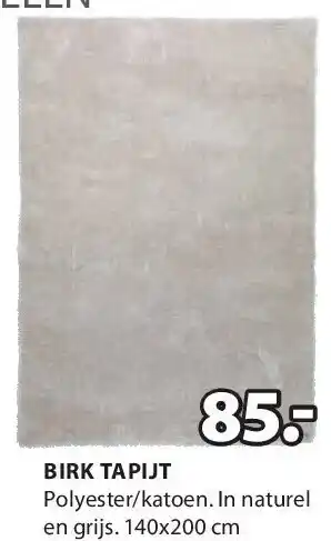 Jysk BIRK TAPIJT aanbieding