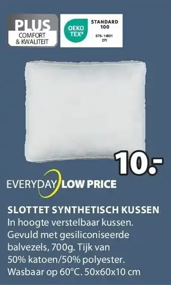 Jysk SLOTTET SYNTHETISCH KUSSEN aanbieding