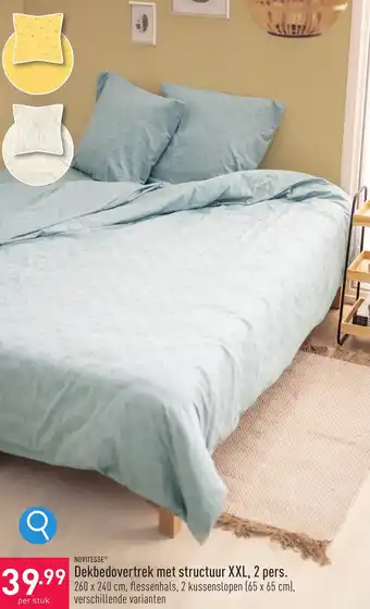 ALDI NOVITESSE Dekbedovertrek met structuur XXL, 2 pers. 260 x 240 cm, aanbieding