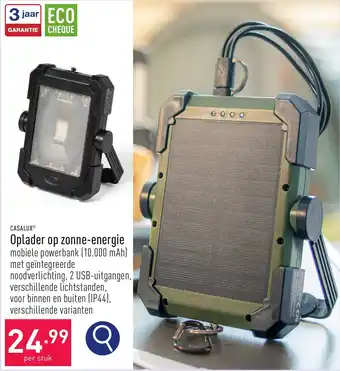 ALDI Casalux Oplader op Zonne-Energie aanbieding