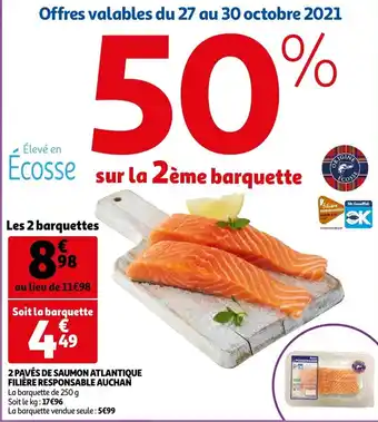 Auchan 2 Paves De Saumon Atlantique Filiere Responsable Auchan aanbieding