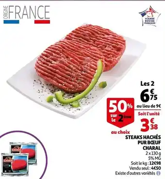 Auchan Steaks Haches Pur Bœuf Charal aanbieding