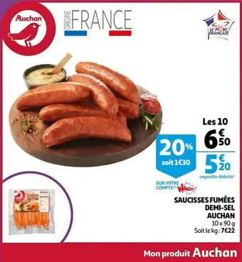 Saucisses Fumees Demi-sel Auchan