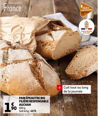 Auchan Pain Epeautre Bio Filiere Responsable Auchan aanbieding