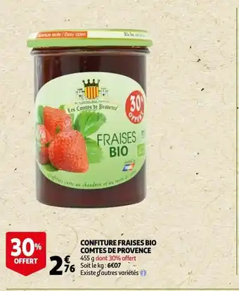 Auchan Confiture Fraises Bio Comtes De Provence aanbieding