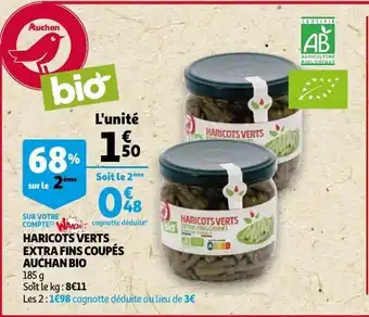 Auchan Haricots Verts Extra Fins Coupes Auchan Bio aanbieding