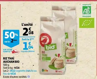 Auchan Riz Thai Auchan Bio aanbieding