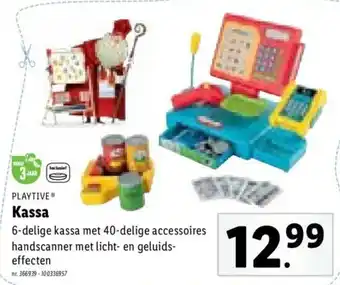 Lidl Kassa 6-delige kassa met 40-delige accessoires handscanner met licht- en geluids- effecten aanbieding