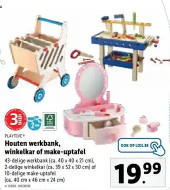 Lidl Houten werkbank, winkelkar of maka-uptafel aanbieding