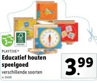 Lidl Educatief houten speelgoed aanbieding