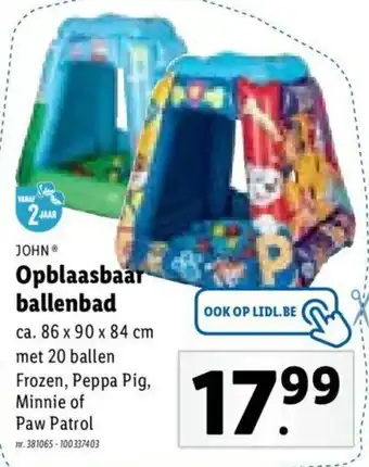 Lidl Opblaasbaar ballenbad 86 x 90 x 84 cm aanbieding