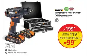 Brico WORX SCHROEFBOORMACHINE WX100.1 aanbieding