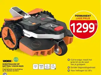 Brico WORX ROBOTMAAIER OP BATTERIJ VISION M600 aanbieding