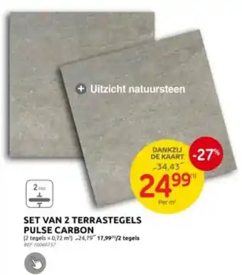 Brico SET VAN 2 TERRASTEGELS PULSE CARBON aanbieding