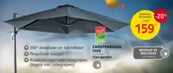 Brico ZWEEFPARASOL VIVE aanbieding