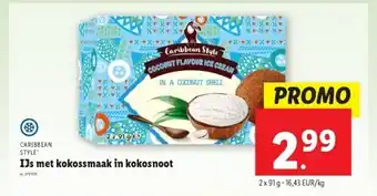 Lidl IJs met kokossmaak in kokosnoot aanbieding