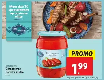 Lidl Geroosterde paprika in olie aanbieding