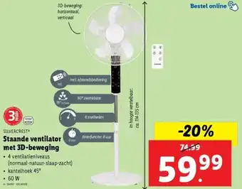Lidl Staande ventilator met 3D-beweging aanbieding