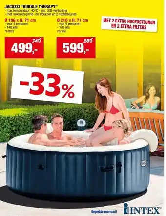 Hubo JACUZZI “BUBBLE THERAPY” aanbieding