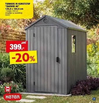 Hubo TUINHUIS IN KUNSTSTOF “DARWIN 46” 125,8 x 184,5 cm aanbieding