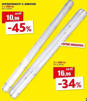 Hubo SPATWATERDICHTE TL-ARMATUUR aanbieding