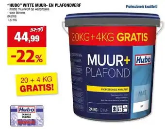 Hubo “HUBO” WITTE MUUR- EN PLAFONDVERF aanbieding