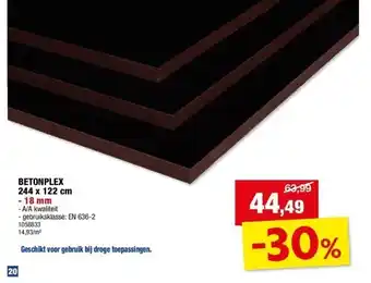 Hubo BETONPLEX 244 x 122 cm aanbieding