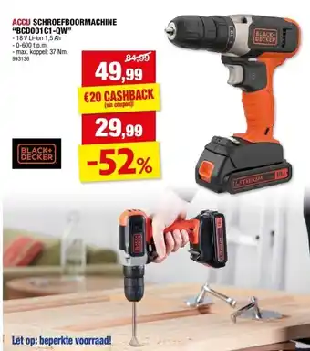 Hubo ACCU SCHROEFBOORMACHINE “BCD001C1-QW” aanbieding