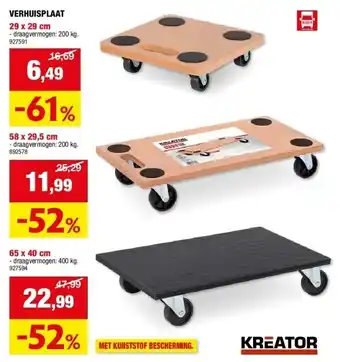 Hubo VERHUISPLAAT aanbieding