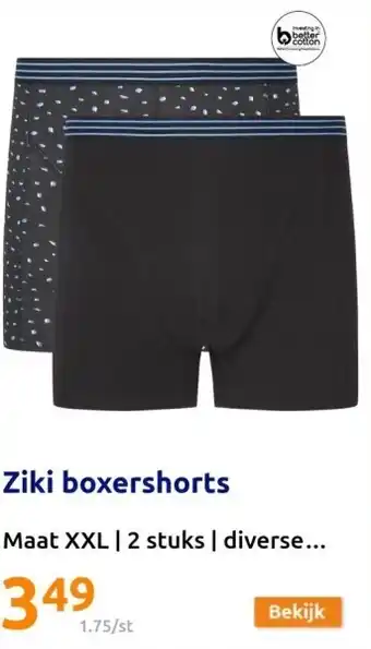 Action Ziki boxershorts aanbieding