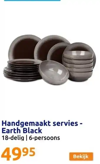 Action Handgemaakt servies - Earth Black aanbieding