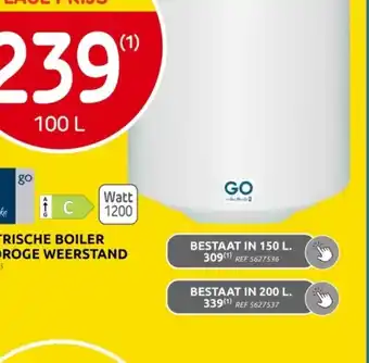 Brico ELEKTRISCHE BOILER MET DROGE WEERSTAND aanbieding