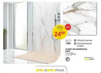 Brico VLOER- EN WANDTEGEL KIAN (1 pak = 1,8 m²) -57,58 44,98/pak aanbieding