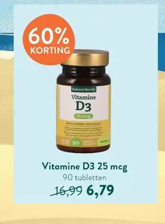 Holland & Barrett Vitamine D3 25 mcg aanbieding