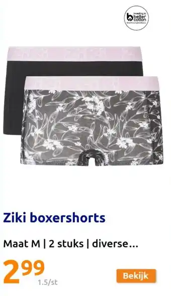 Action Ziki boxershorts aanbieding