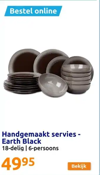 Action Handgemaakt servies Earth Black aanbieding