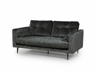 Deba Meubelen 2,5 zit zetel SCOTT met knopen - Velvet Adore Groen aanbieding