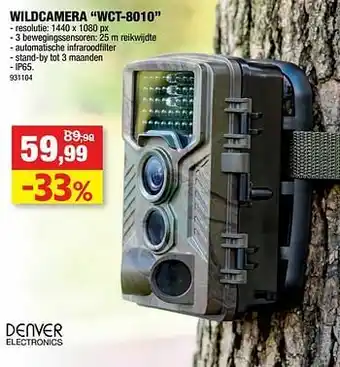 Hubo Denver electronics wildcamera wct-8010 aanbieding