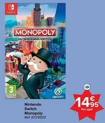 Carrefour Nintendo switch monopoly aanbieding